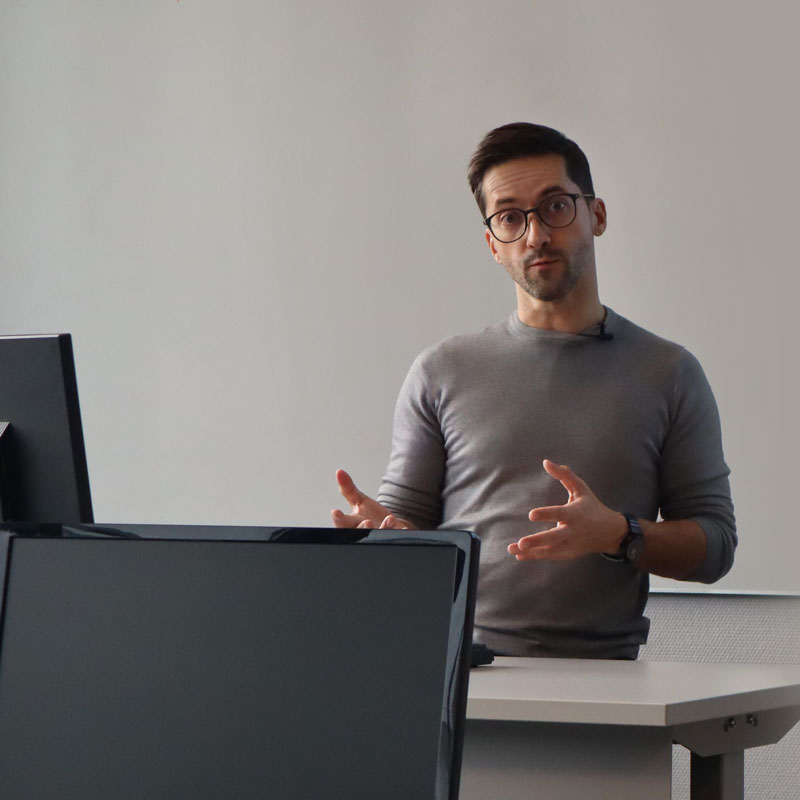 (decorative) Paul, teaching a class.